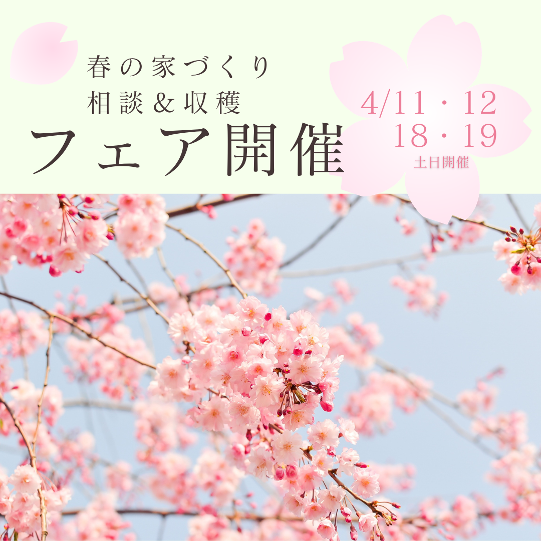 【4/11~12・18～19】2026 ✿ 春の家づくり相談＆収穫フェア開催
